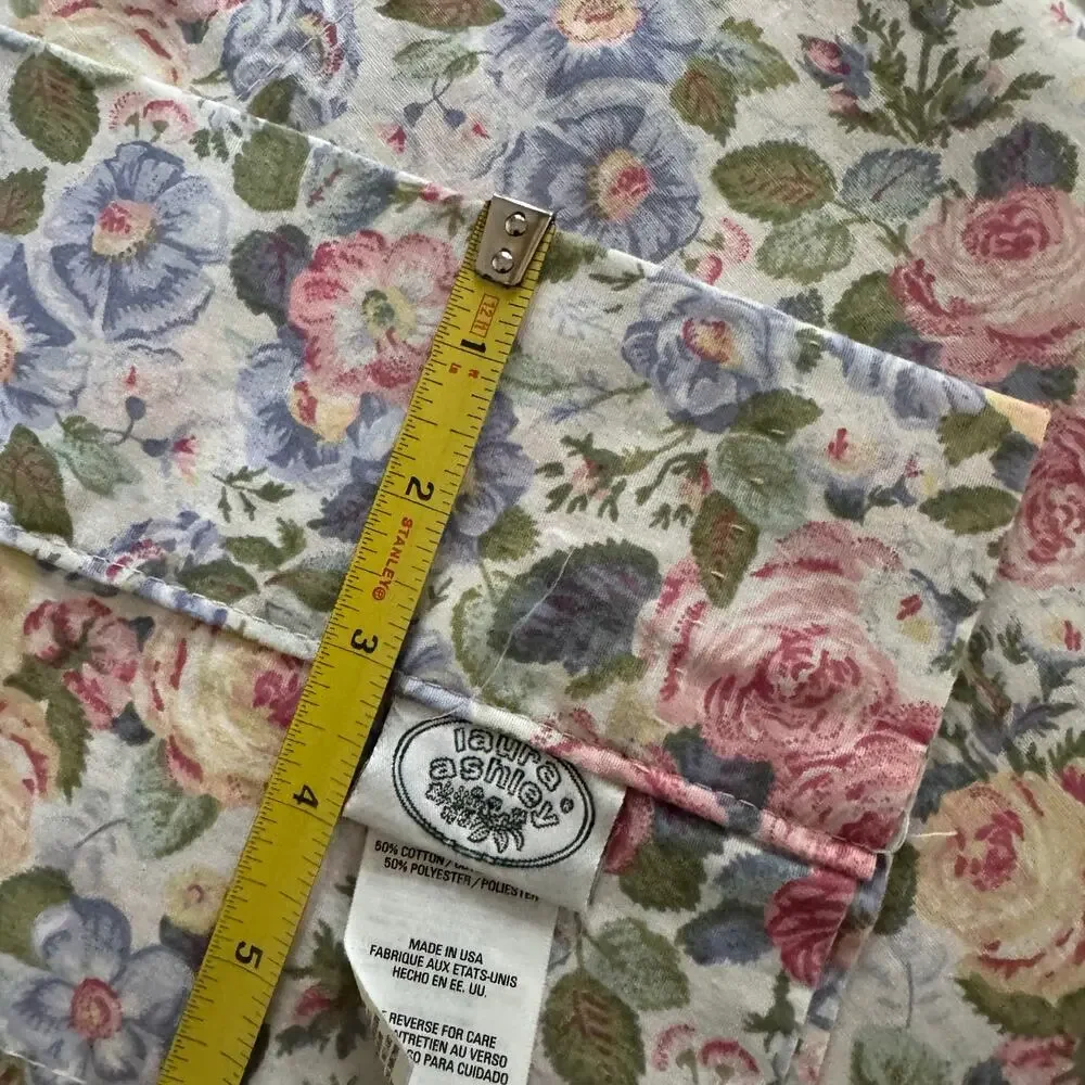 Laura Ashley Sycamore Quartet Pink Floral Window Blouson Valances Set 3 15x86
